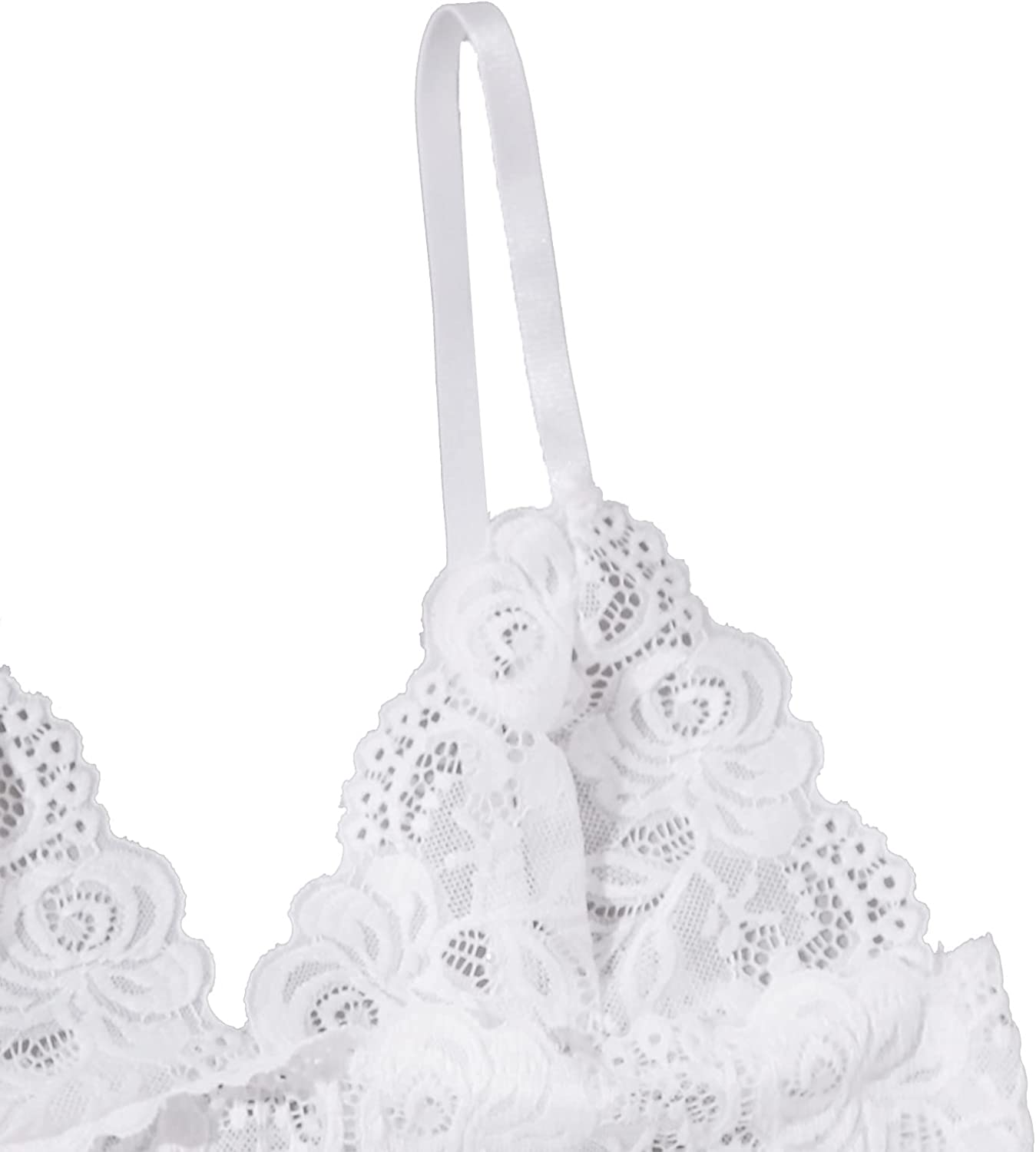 SOLY HUX Women&#39;s Satin Pajama Set 4pcs Floral Lace Trim Cami Lingerie Sleepwear with Robe