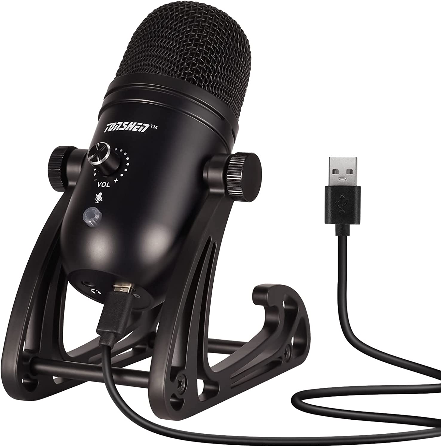 Tonshen USB Podcast Microphone Condenser Microphone for PC and Laptop Podcast Equipment Bundle Gaming Mic Studio Microphone for Singing, Vocal Recording, Streaming Supercardioid Pickup Pattern