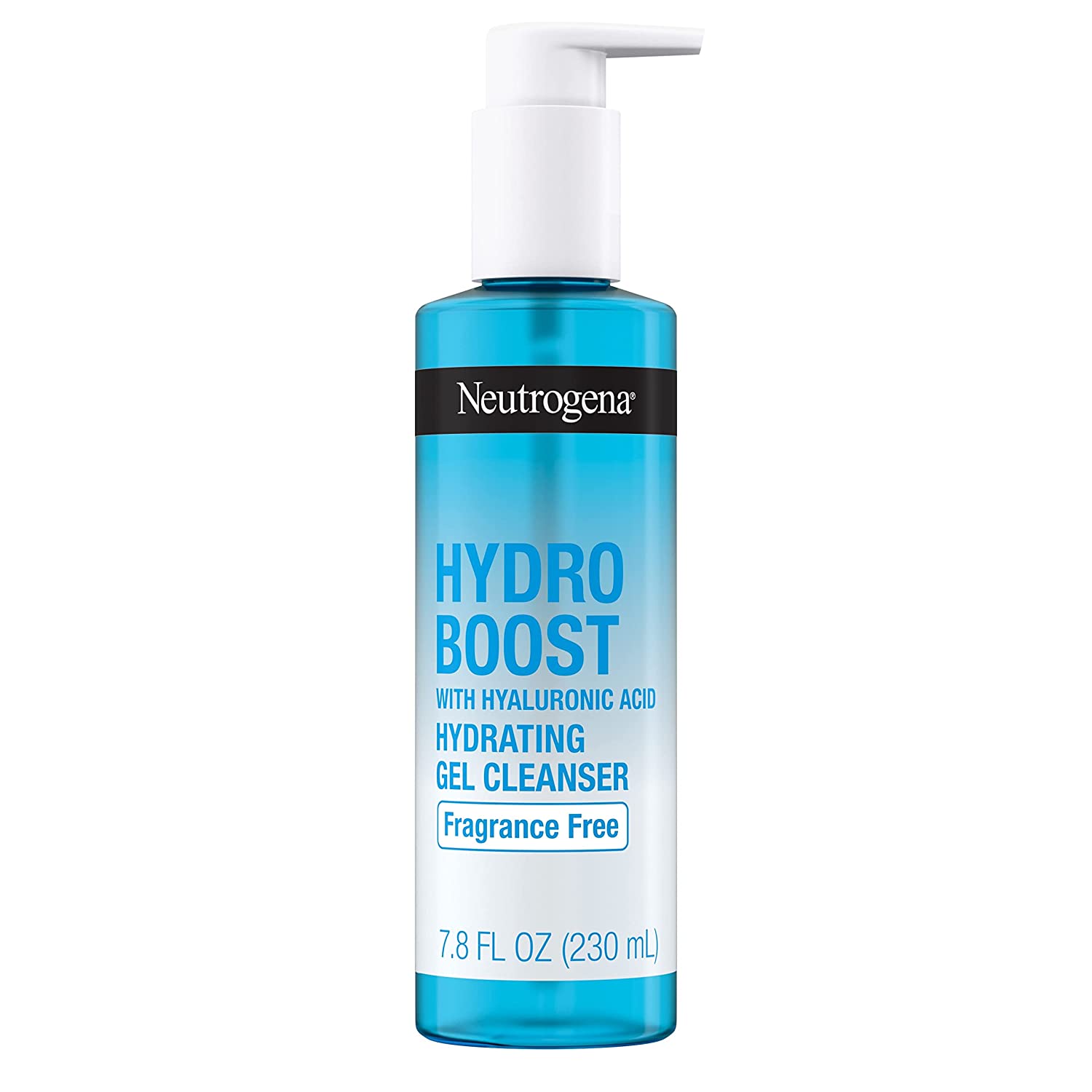 Neutrogena Hydro Boost Fragrance-Free Hydrating Facial Gel Cleanser with Hyaluronic Acid, Daily Foaming Face Wash Gel & Makeup Remover, Lightweight, Oil-Free & Non-Comedogenic 7.8 fl. oz