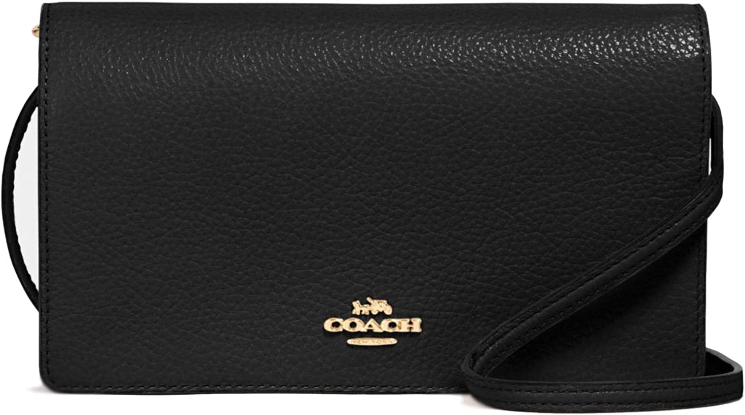 Coach Women's Anna Foldover Crossbody Clutch (Black)