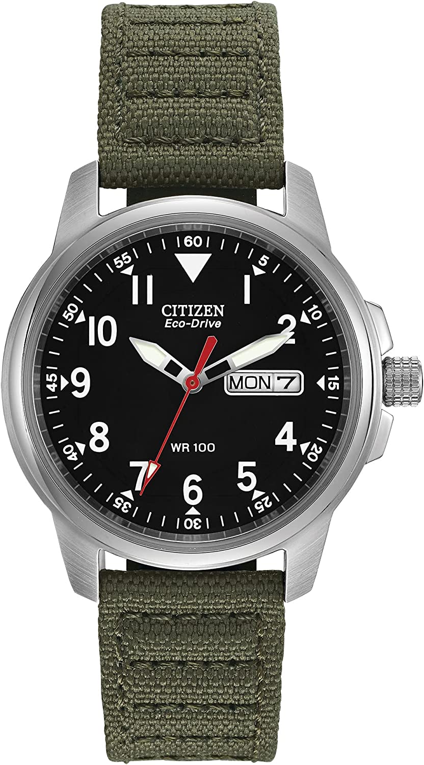 Citizen Eco-Drive Garrison Men's Watch, Stainless Steel with Nylon Strap, Weekender