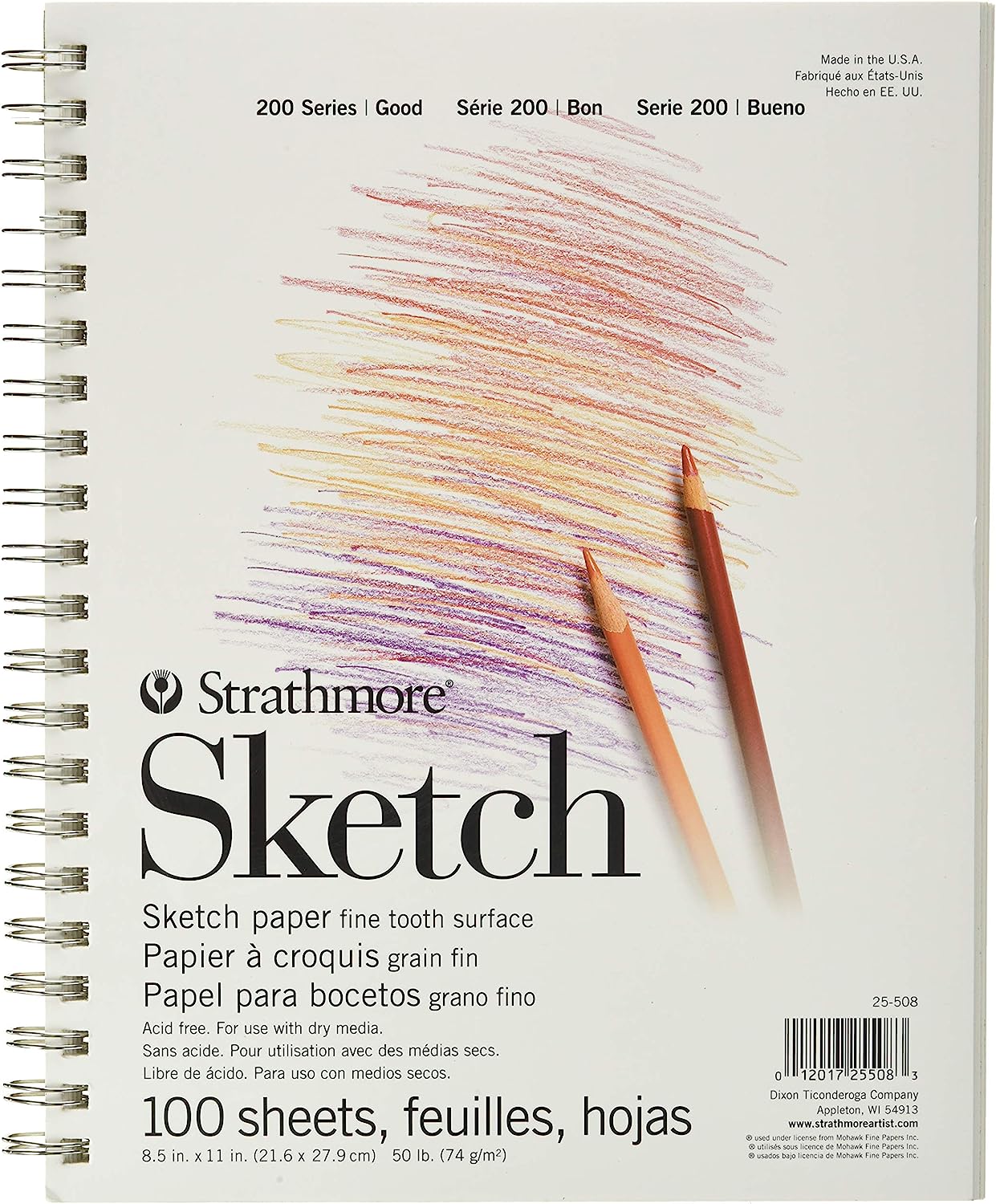 Strathmore (25-508 STR-025-508 100 Sheet Sketch Pad, 8.875 by 11", 8.5"x11", White