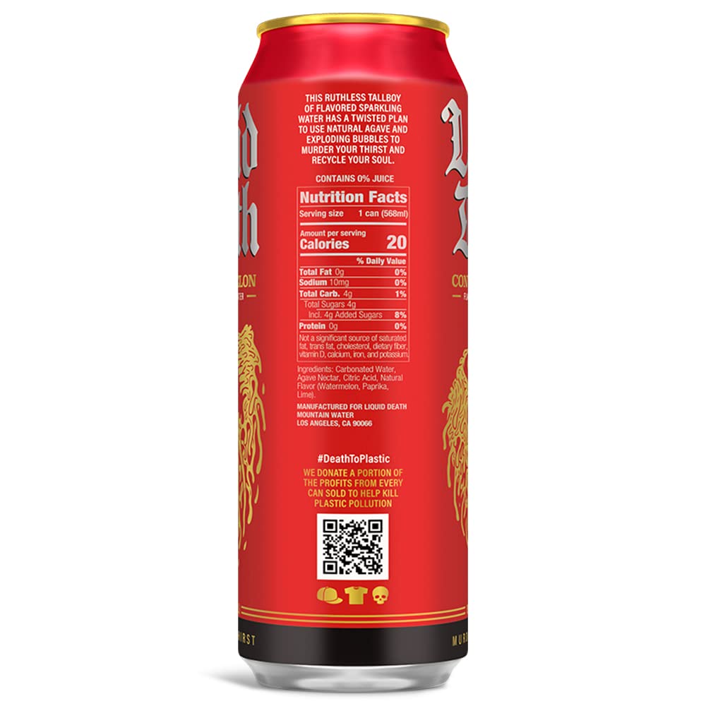Liquid Death Mountain Water, 16.9 oz Cans (12-Pack)