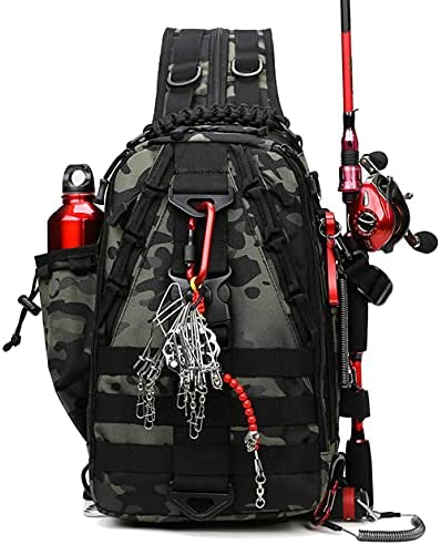 FISKINER Pro Fishing Backpack Creative Fishing Bag Fishing Tackle Storage Bag Outdoor Shoulder Backpack for Fishing Hiking Camping Hunting - Fishing Gear Bag Usefull Fishing Gifts for Men
