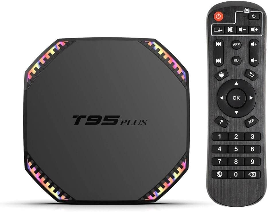 T95 Plus Smart TV Box Android 11 Rockchip RK3566 8GB 128GB Dual WiFi 1000M Support 4K H.265 Media Player Set top TV Box with Backlight Keyboard i8, Black