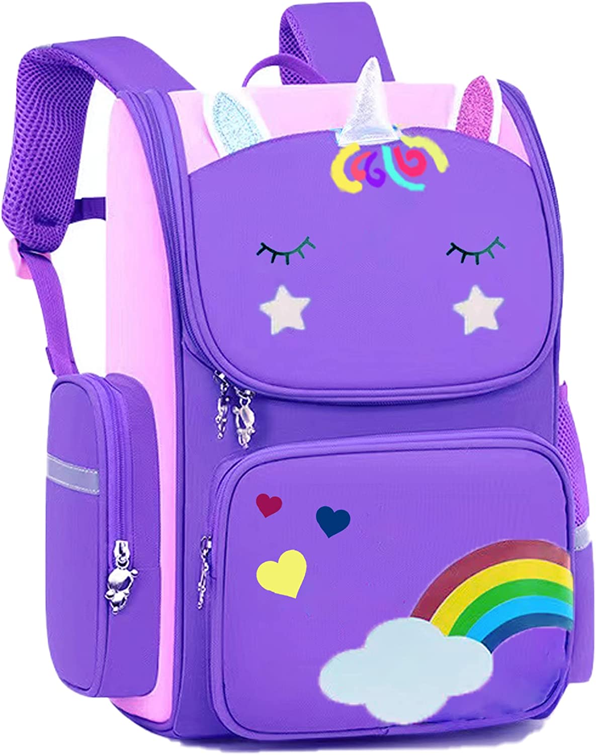 HT?HONOR . TRUST Girls Backpack for Preschool Toddler,15inch Kids Backpacks for Girls Purple Bookbags Kindergarten Children's School bag