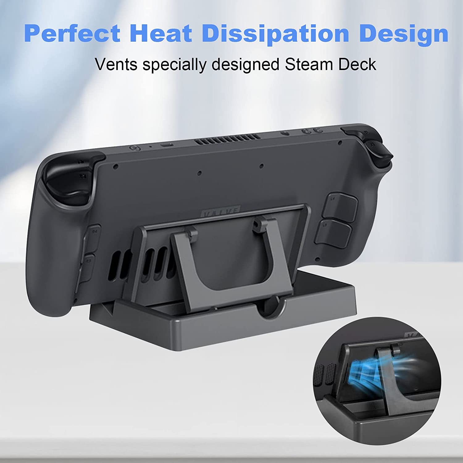 Tangaroa Stand for Switch &amp; Steam Deck - Adjustable Foldable Steamdeck Accessories Holder Stand with Anti-Slip Silicone Pad， Fit Steam Deck， Switch and Mobile Phones (Black)