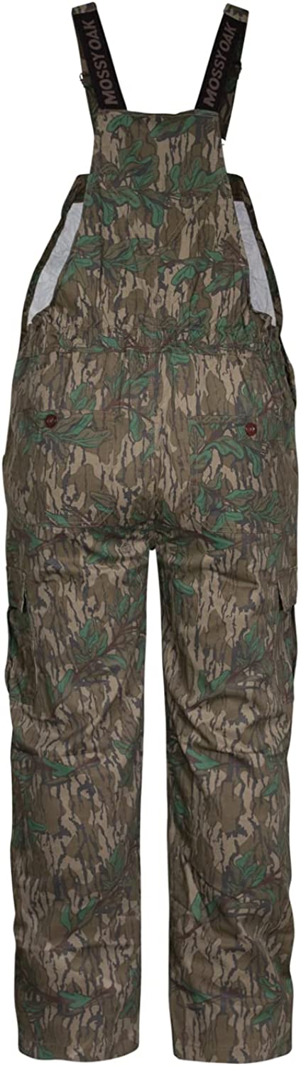 Mossy Oak Cotton Mill 2.0 Camo Hunting Bibs， Uninsulated Camo Overalls for Men