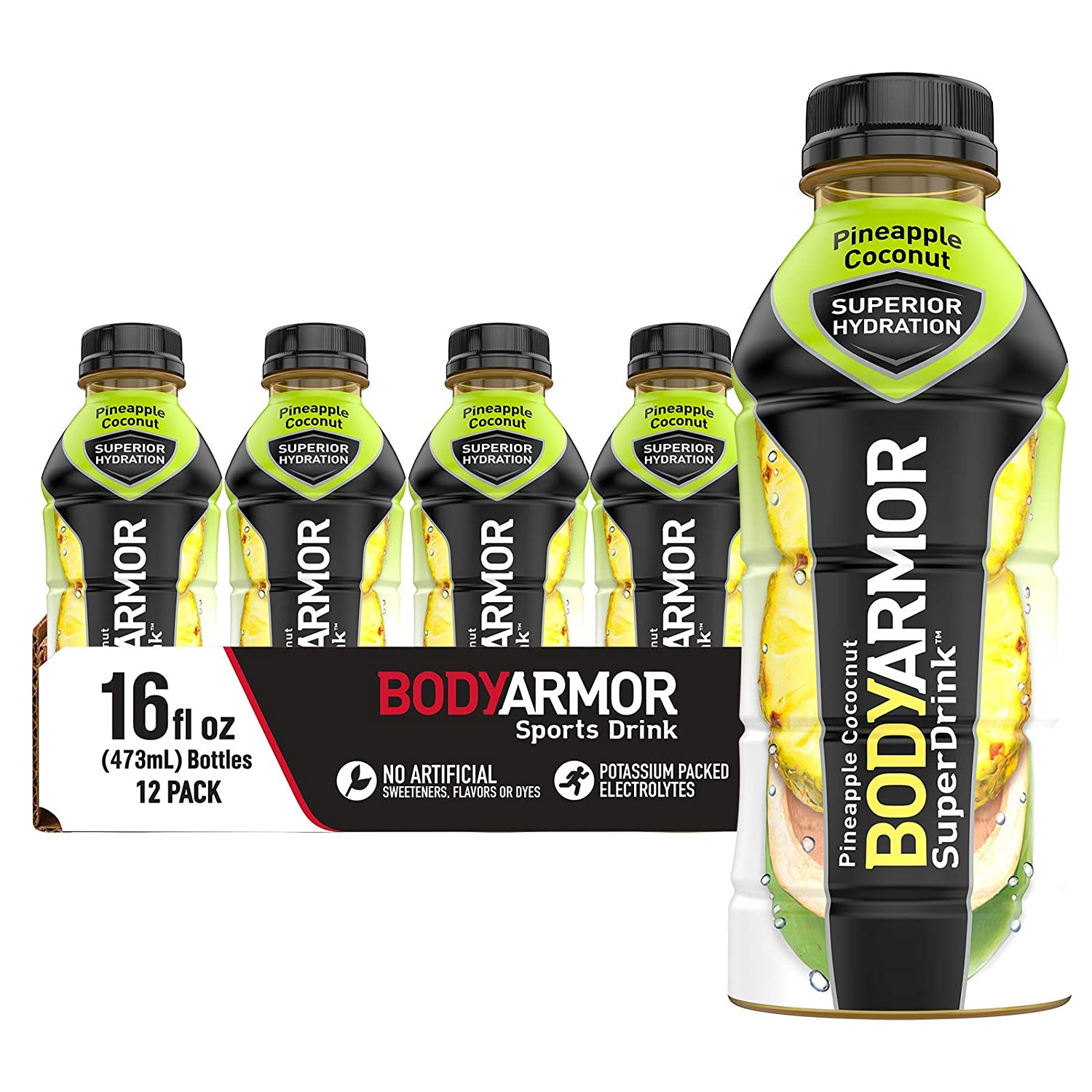 BODYARMOR Sports Drink Sports Beverage, Blackout Berry, Natural Flavors With Vitamins, Potassium-Packed Electrolytes, Perfect For Athletes, 16 Fl Oz (Pack of 12)