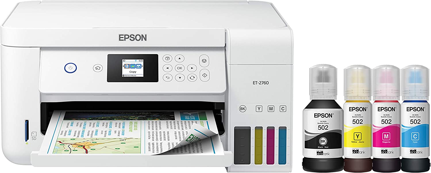 Epson EcoTank ET-2760 Wireless Color All-in-One Cartridge-Free Supertank Printer with Scanner and Copier