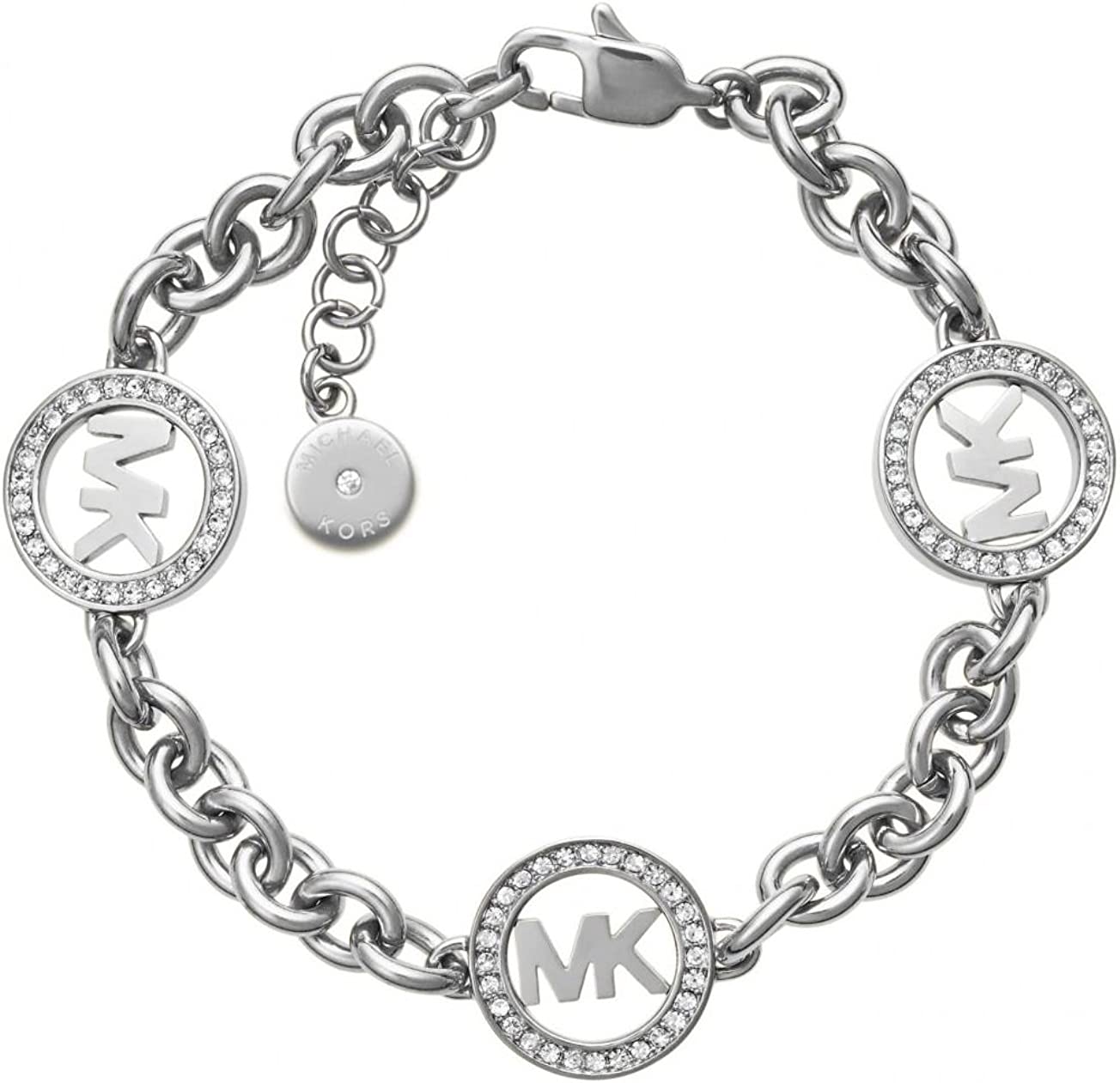 Michael Kors Women's Stainless Steel Chain Bracelet with Crystal Accents