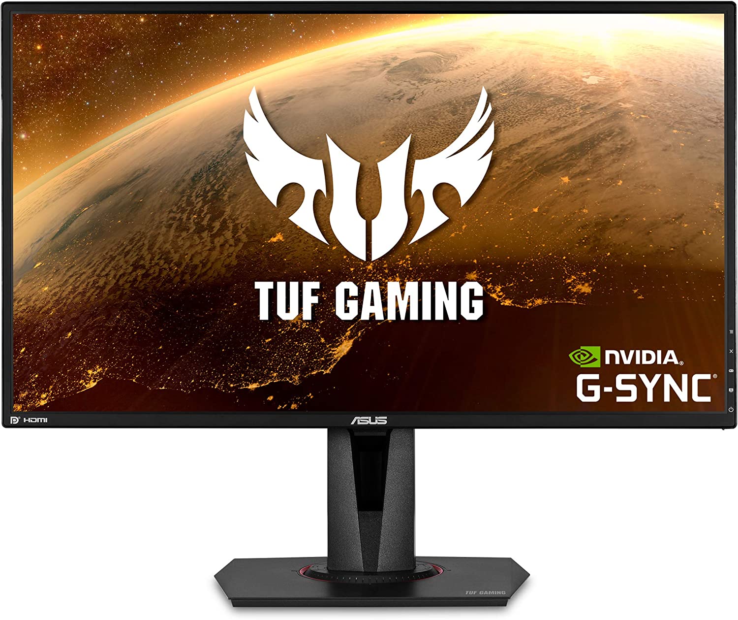 ASUS TUF Gaming 27" 2K HDR Gaming Monitor (VG27AQ) - QHD (2560 x 1440), 165Hz (Supports 144Hz), 1ms, Extreme Low Motion Blur, Speaker, G-SYNC Compatible, VESA Mountable, DisplayPort, HDMI ,Black