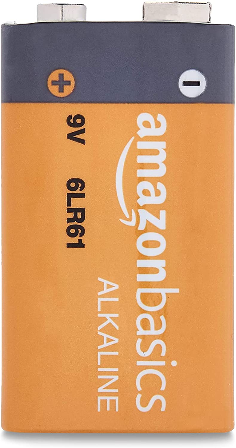 Amazon Basics 8 Units Pack 9 Volt Performance All-Purpose Alkaline Batteries， 5-Year Shelf Life， Easy to Open Value Package