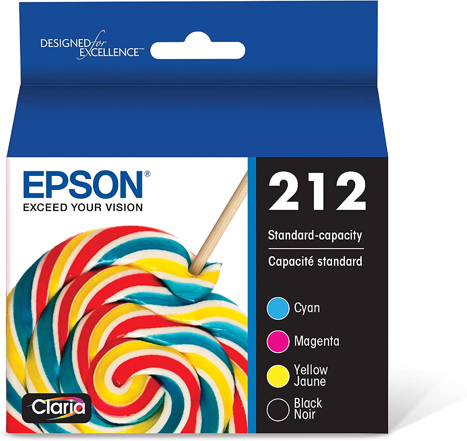 EPSON T212 Claria -Ink Standard Capacity Black & Color -Cartridge Combo Pack (T212120-BCS) for select Epson Expression and WorkForce Printers