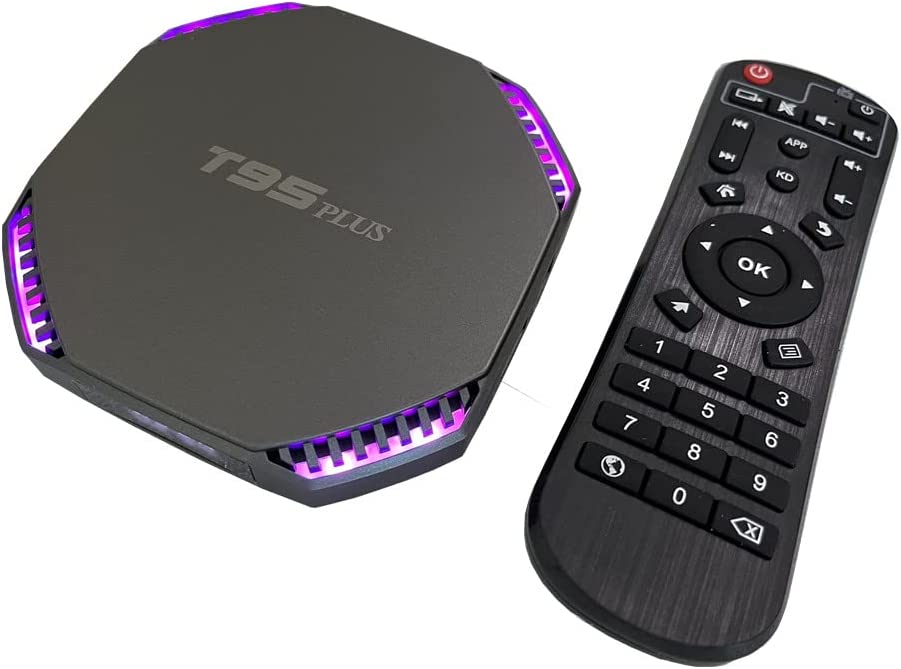 8GB 64GB T95 Plus Smart TV Box Android 11.0 Set top TV Box Rockchip RK3566 2.4 G&5 G Dual WiFi Support 1000M 4K H.265 Media Player with i8 Keyboard Black