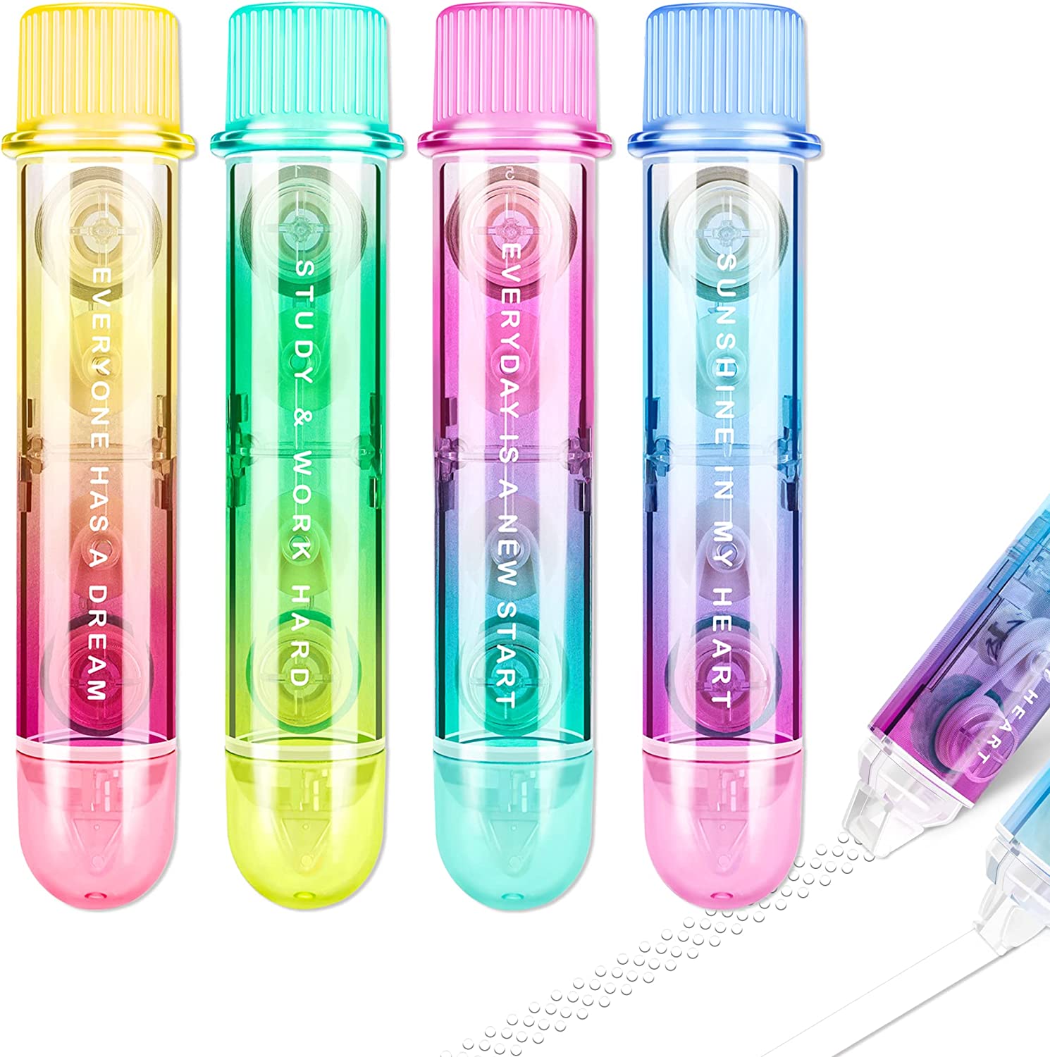 BITOSEE 2 in 1 White Out Correction Tape and Double Sided Tape Roller, Cute Quick Dry Japan White Out,with Permanent Double?Sided?Adhesive?Tape Roller Tape?Runner,for School Home Office Supplies