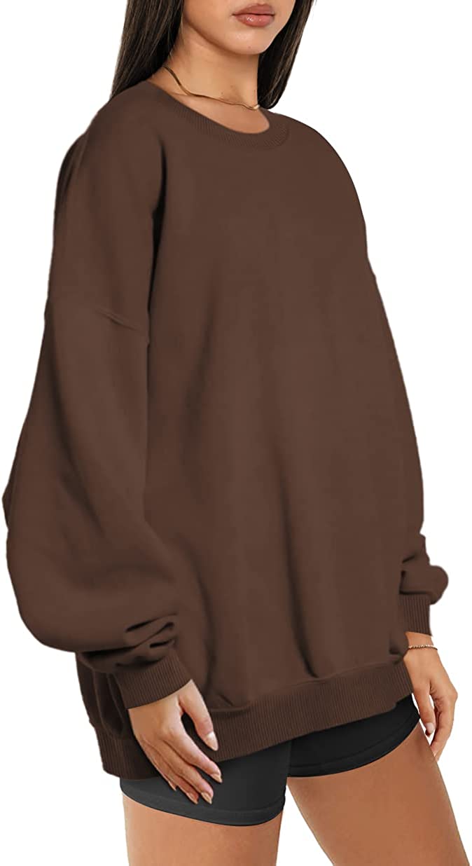 EFAN Women's Oversized Fleece Sweatshirts Long Sleeve Crew Neck Pullover Sweatshirt Casual Hoodie Tops
