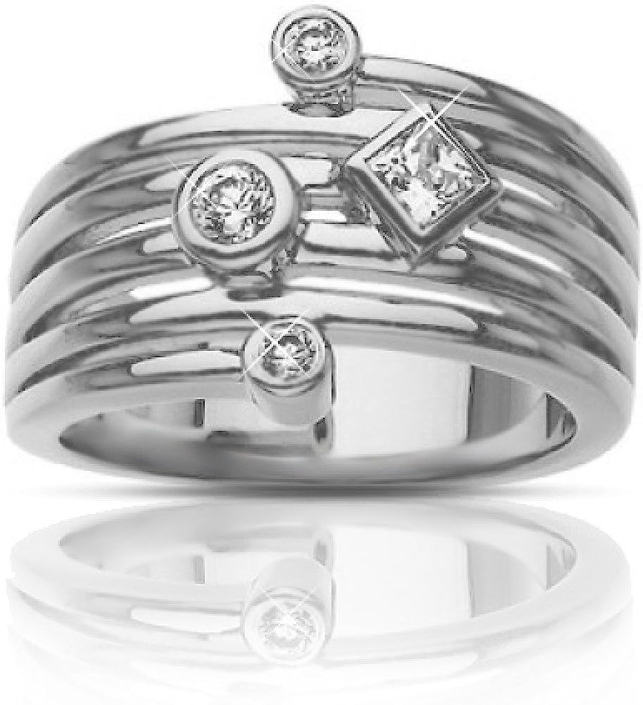 Madina Jewelry 0.50 ct Ladies Round and Princess Cut Diamond Anniversary Ring in Platinum