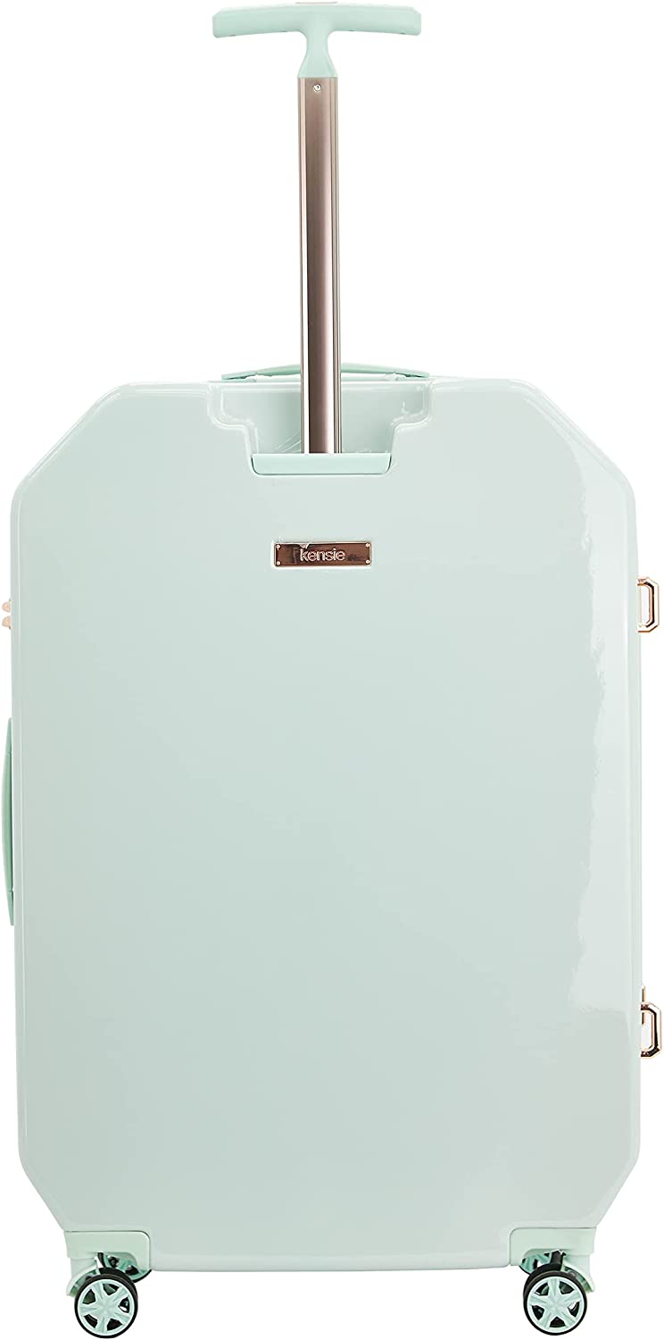 kensie Women&#39;s 3D Gemstone TSA Lock Hardside Spinner Luggage， Mint， 20-Inch Carry-On