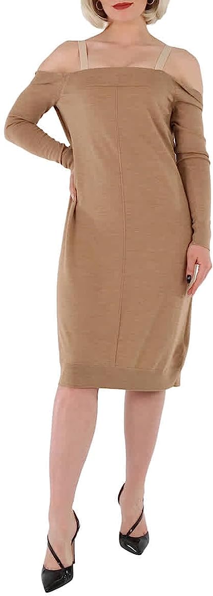 BURBERRY Ladies Biscuit Bra-Detail Long Sleeve Wool Dress, Brand Size 4 (US Size 2)