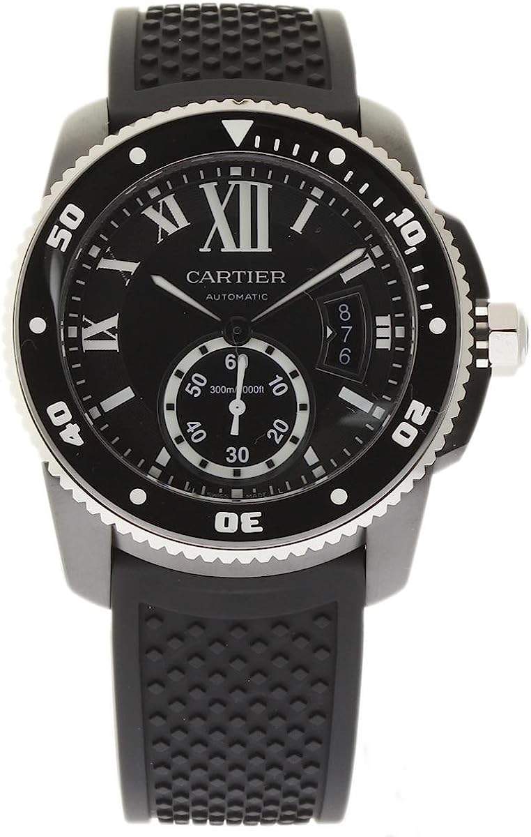 CARTIER New Calibre WSCA0006 Black Rubber Automatic Box/Paper/2YrWarranty #CA62