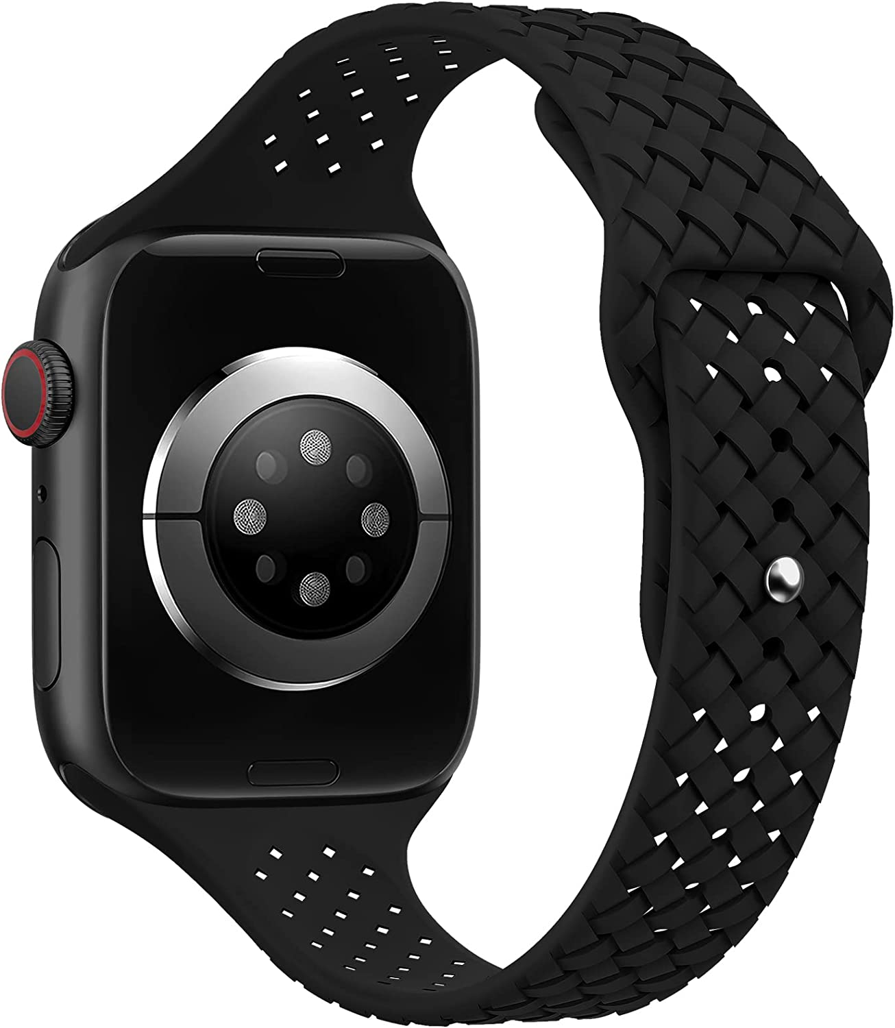 HOTLOVE Silicone Slim Bands Compatible with Apple Watch Band 38mm 40mm 41mm 42mm 44mm 45mm 49mm, Slim Thin Narrow Sport Strap Breathable Wristbands for iWatch Ultra Series SE 8 7 6 5 4 3 2 Women Men