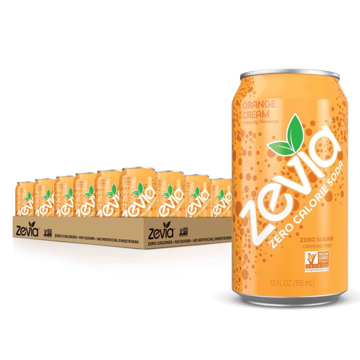 Zevia Zero Calorie Soda, Ginger Root Beer, 12 Ounce Cans (Pack of 24)