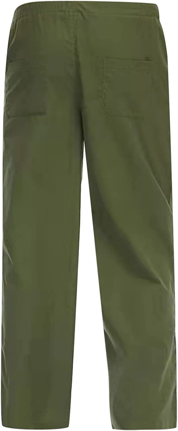 YKARITIANNA Men's Drawstring Cotton Linen Pants Casual Pants Elastic Waist Yoga Summer Pants Baggy Sweatpants for Men