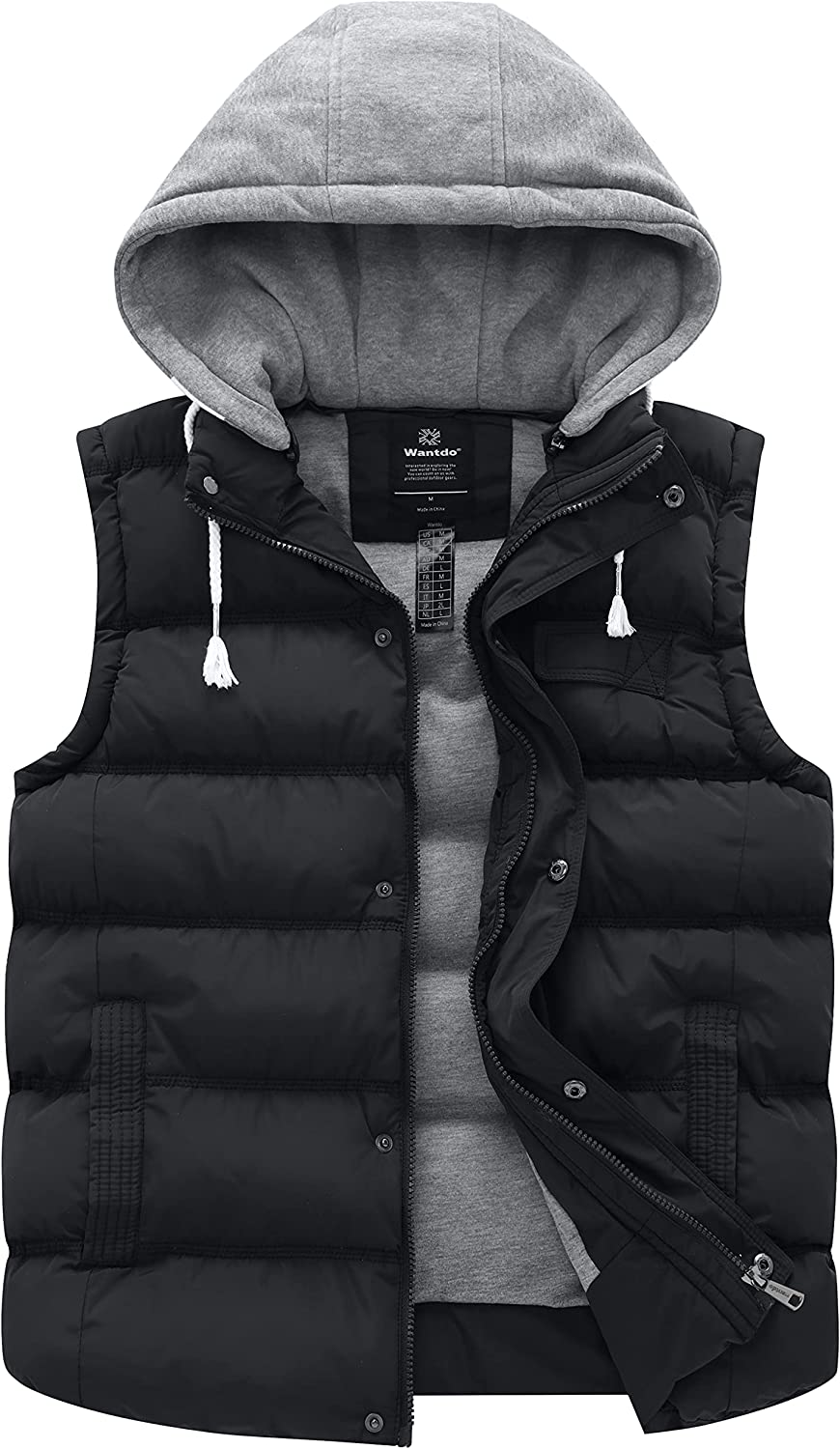 Wantdo Women's Quilted Puffer Vest Thicken Warm Winter Coat with Removable Hood