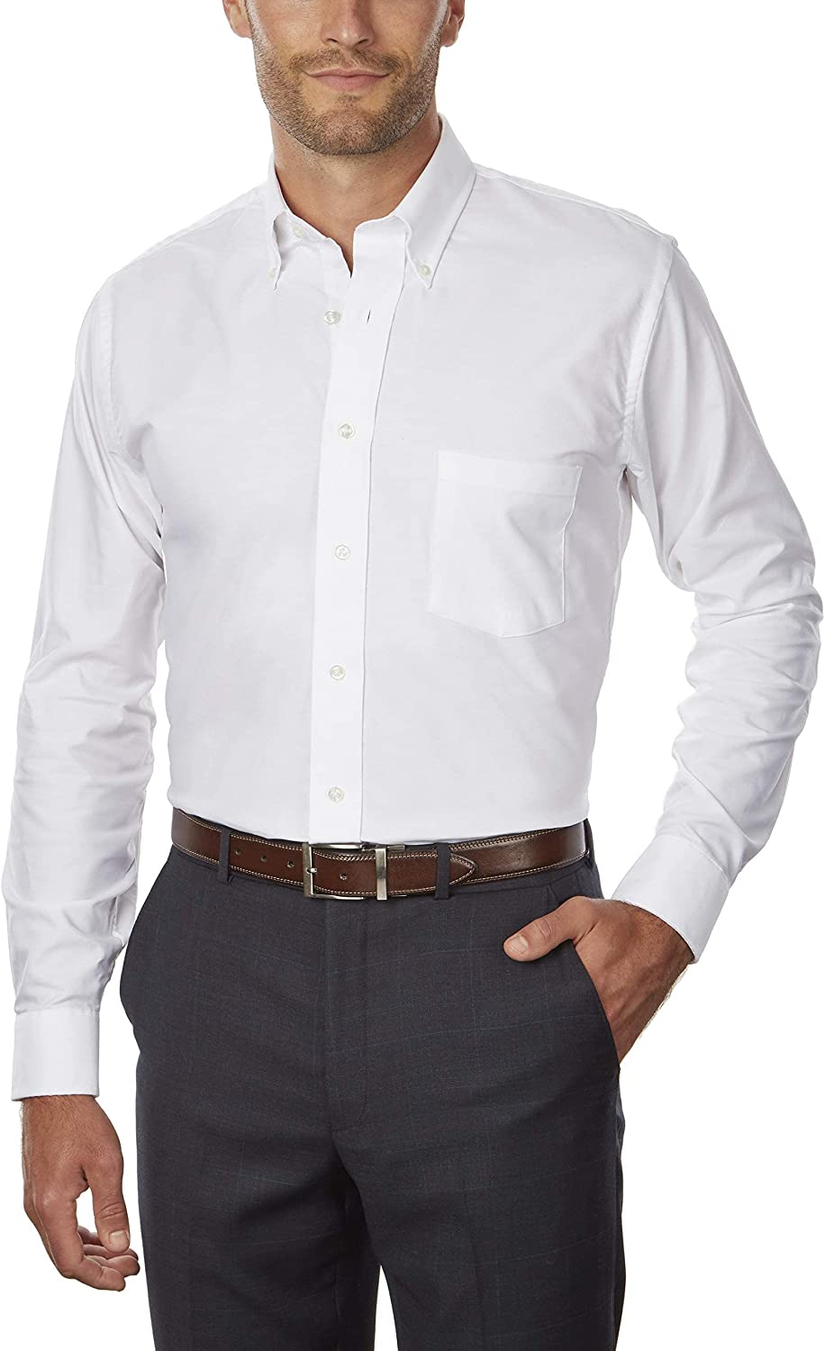 Van Heusen Men's Dress Shirt Regular Fit Oxford Solid
