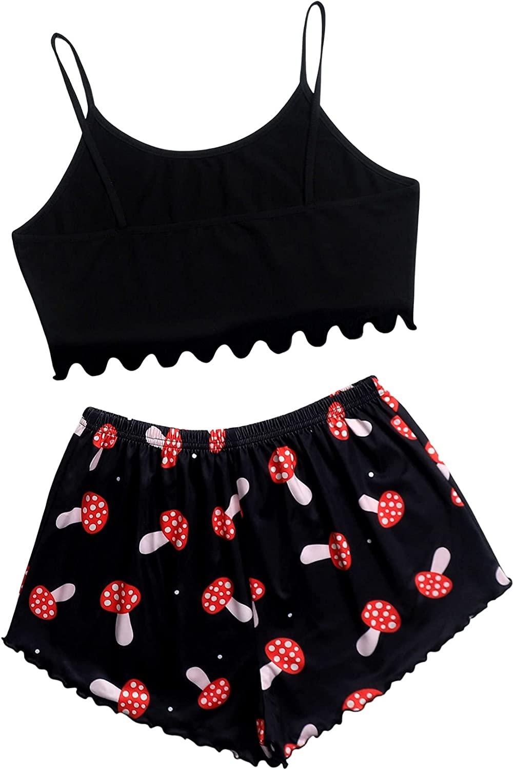 SheIn Women's Cute Cartoon Print Cami Top and Shorts Pajama Set