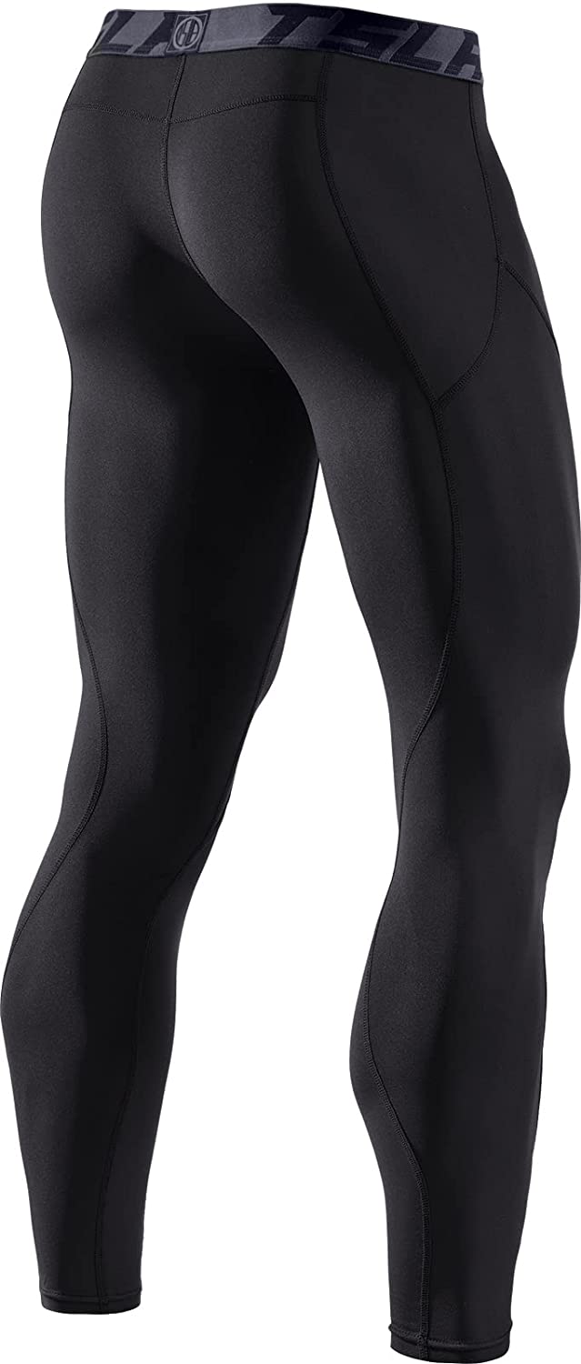 TSLA 1 or 2 Pack Men's Thermal Compression Pants, Athletic Sports Leggings & Running Tights, Wintergear Base Layer Bottoms