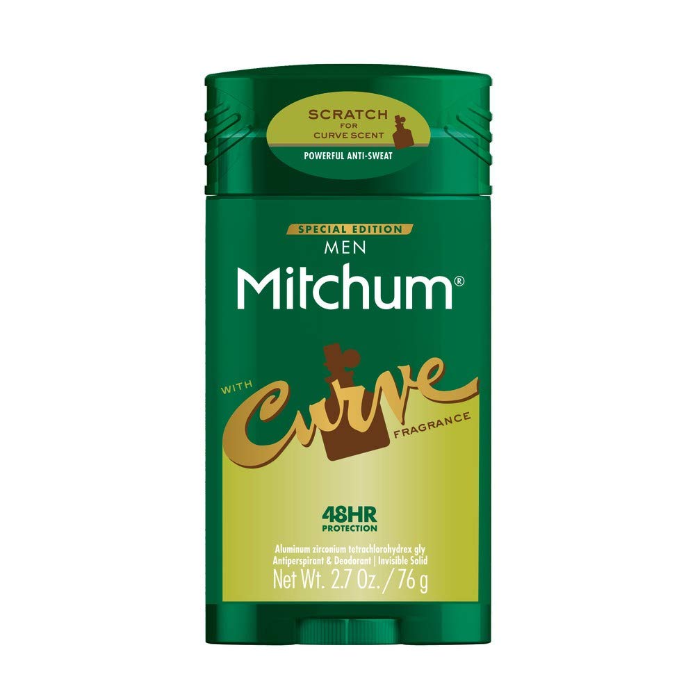 Mitchum Antiperspirant & Deodorant For Men - Curve - Invisible Solid - Net Wt. 2.7 OZ (76 g) Per Stick - One (1) Stick