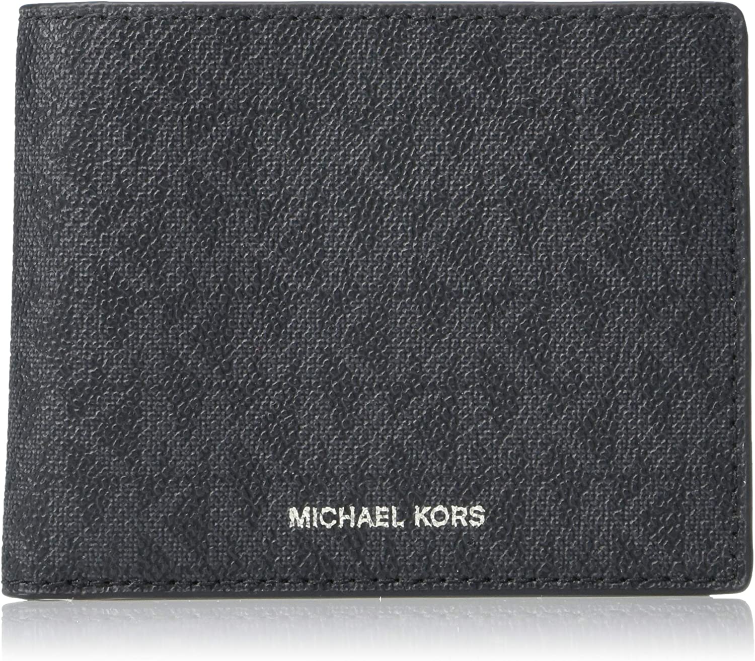Michael Kors Mens Jet Set Money Piece Canvas Coated Bifold Wallet Black Small