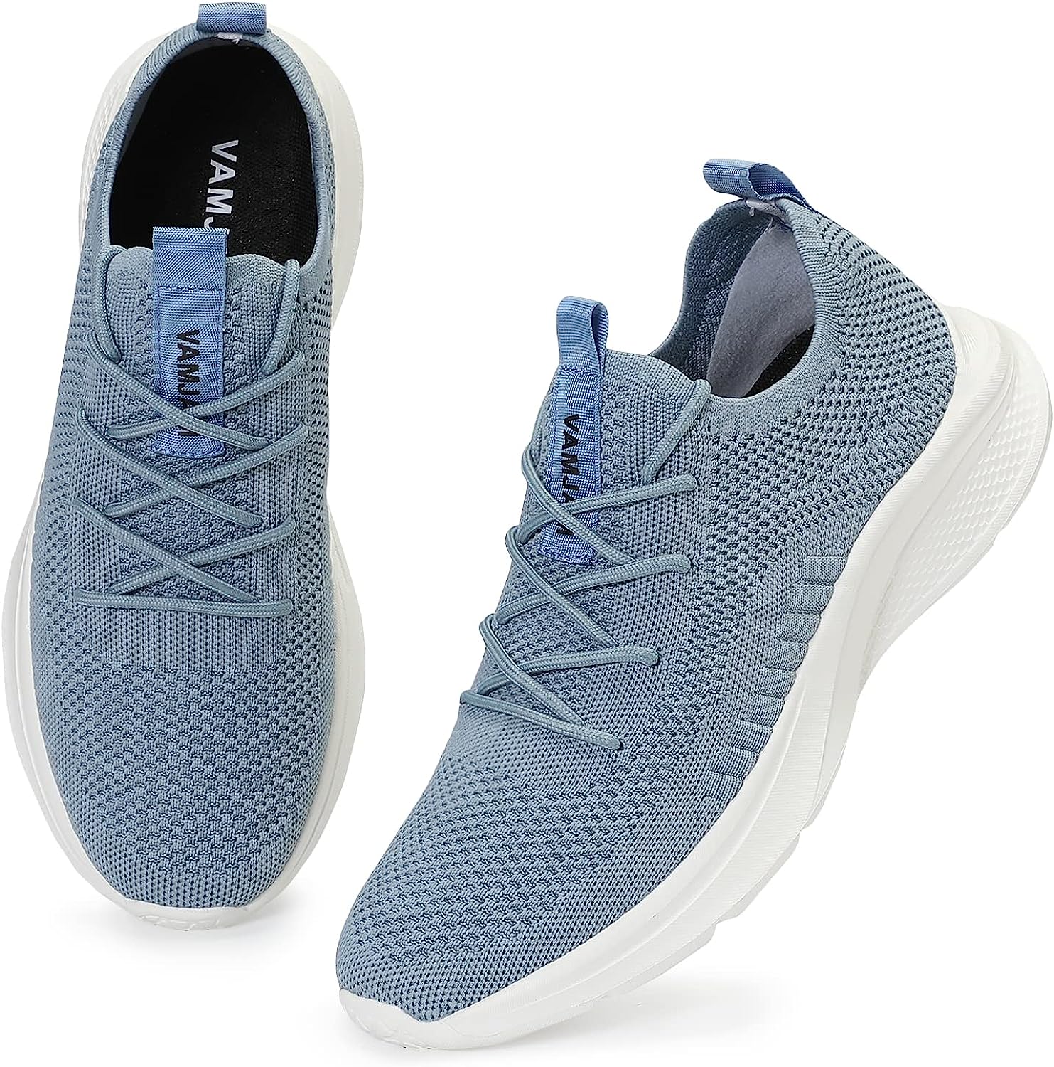 VAMJAM Men's Running Shoes Fashion Sneakers - Lightweight Breathable Flying Knitting Lace Up Mesh Walking Shoes Workout Casual Sports Shoes